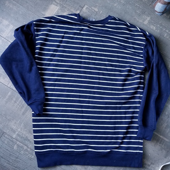 ☀️3/$25 ASOS Navy Blue White Stripe Sweatshirt G21 - Picture 2 of 7